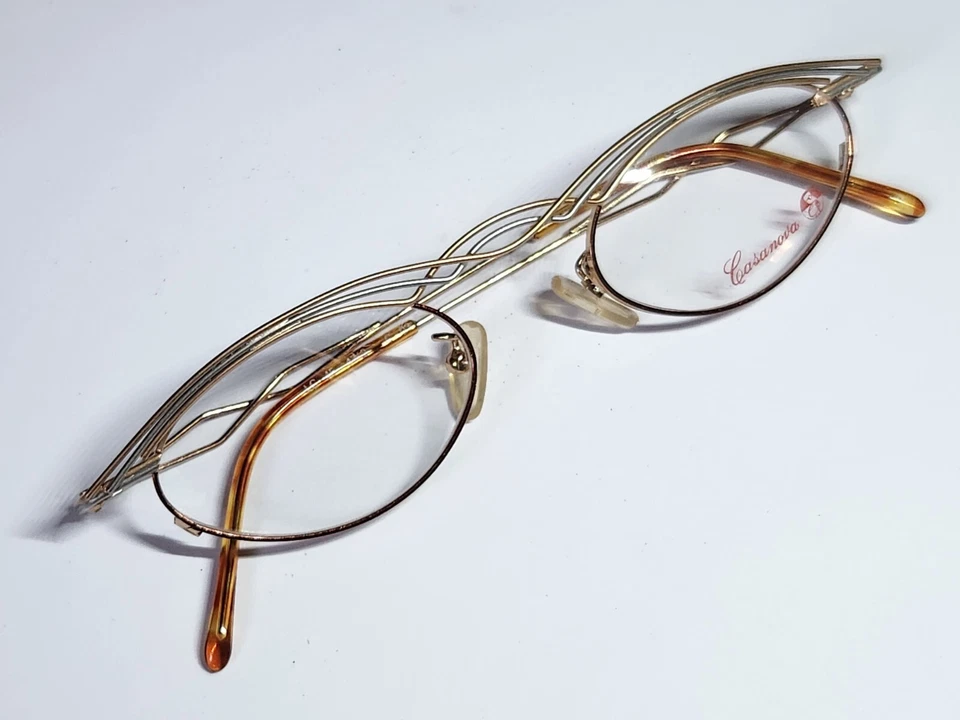 Casanova LC 45 03, Vintage 90s unique victorian small oval eyeglasses frames NOS - Image 1 of 4