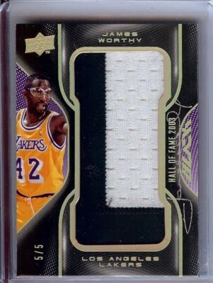 James Worthy 2009 Upper Deck Black Hall of Fame Letter Patch Lakers #HOFJW 5/5 - Изображение 1 из 2
