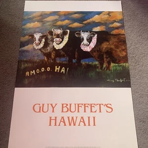 Stampa a buffet Amoo Ha 1986 Hawaii Maui Happy Cows On The Slopes Of Haleakala - Foto 1 di 3