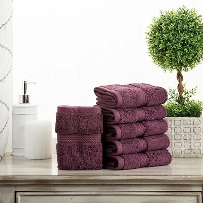 Thick Egyptian Cotton Face Towel Set of 6, Soft, Plush & Absorbent Facecloths - Image 1 of 4