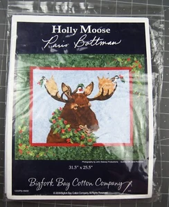 HOLLY MOOSE Bigfork Bay Cotton Co Quilt Kit Wall Hanging 31.5"x25.5" - Picture 1 of 5