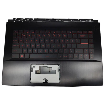 MPARTSGO For MSI GF65 9SD 9SE 10SD MS-16W1 Palmrest Backlit Keyboard Upper Case Black US