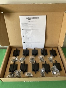 Overlay Cabinet Cupboard Hinge 2" Flat Black x 10 Sets of 2 (20 total) AB4007 - Picture 1 of 12