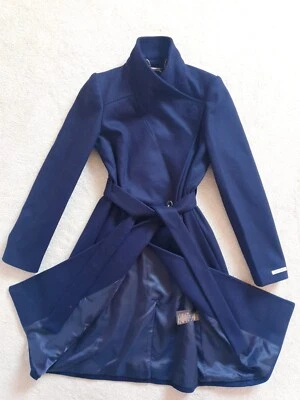 BNWT Ted Baker Sandra Dark Navy Wool Cashmere Long Belted Coat UK 8 TB 1 £329 - Image 1 of 4