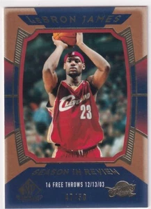 2005 Upper Deck SP Game-Used NBA No 146 LeBron James Season in Review Gold 47/50 - Bild 1 von 2