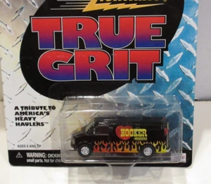 JOHNNY LIGHTNING TRUE GRIT ~BLACK WITH FLAMES HOOKER HEADERS GMC VAN~ - Picture 1 of 5
