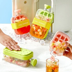 2 in 1 Ice Cubes Tray with Lid Ice Cubes Bottle with Straw Ice Maker for Freezer - Picture 1 of 29