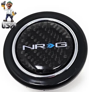 New NRG Steering Wheel Horn Button Carbon Fiber NRG Logo HT-001CF-2-USPLSTICKER - Picture 1 of 3