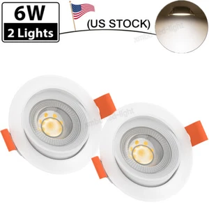 2x 6W LED Downlight Spot Panel light Recessed Ceiling Lamp Round Neutral White - Picture 1 of 13