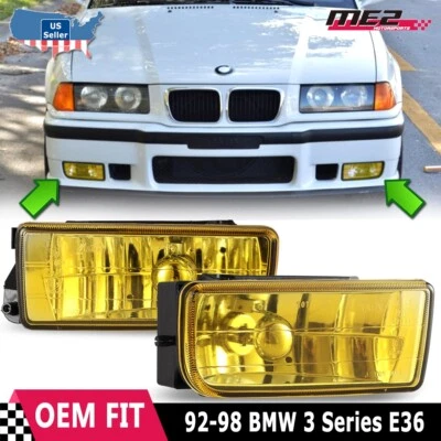 Fog Lights For BMW 3 Series E36 M3 92-98 Factory Replacement Fit Yellow Lens - Изображение 1 из 4