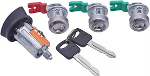Ignition Switch Lock Cylinder + 3 Set Door Lock Cylinder W/2 Logo Keys For Ford - Picture 1 of 2