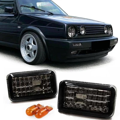 Klarglas Seitenblinker Schwarz für VW Golf Polo Jetta Corrado Scirocco - Bild 1 von 2