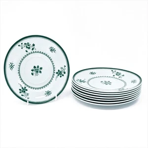 Copeland Spode Gloucester Fine Stone Green Floral Plates 7" Set of 8 England - Picture 1 of 8
