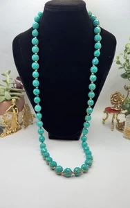Turquoise Beaded Necklace by Coldwater Creek, 32 Inch Statement Necklace - Picture 1 of 8