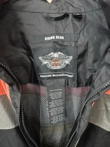 Harley Davidson XL Black Zip Snap Wind Breaker Jacket - Picture 1 of 5