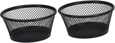 2 Pezzi Di Immagazzinaggio Della Graffetta Secchio Cassetto Organizzatore Nero P - Immagine 1 di 4