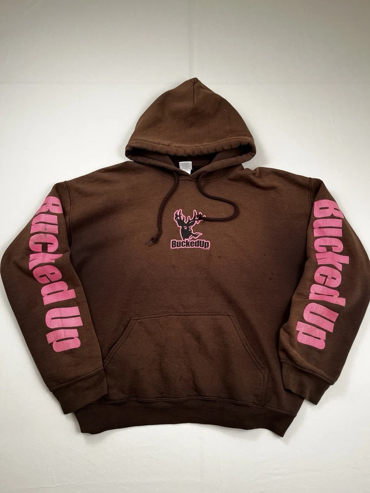 Sudadera con capucha Gildan 2005 vintage marrón descolorida por el sol. Defectos menores. (en la foto) Foto 1 de 4