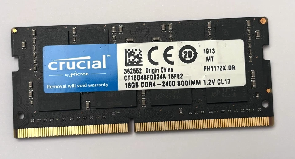 Crucial CT16G4SFD824A 16GB DDR4 2400MHz Laptop SO-DIMM RAM Memory - Image 1 of 1