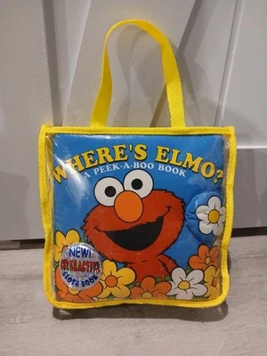 Where's Elmo? A Peek a Boo Sesame Street 1999 Soft Play Cloth Book for Baby Toy - Image 1 of 4