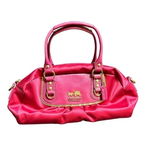 Coach Vtg. Y2K Amanda Fuchsia Satin Mini Purse Handbag G0871-12927 - Picture 1 of 24