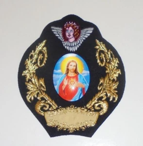 Jesus Christ Flaming Sacred Heart Church Cabochon Vestment Stole Patch God Quitl - Picture 1 of 5