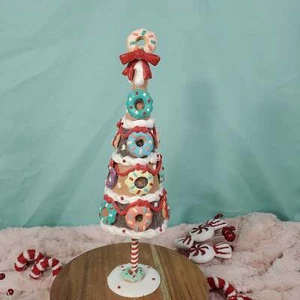 Cupcakes and Cashmere 14" Gingerbread Claydough Christmas Tree with Donut - Picture 1 of 10