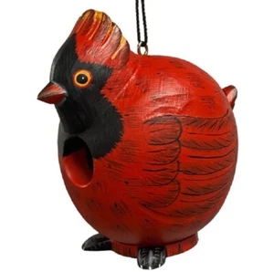 Gord-O RED CARDINAL Bird House Gordo NC Farmhouse Art Songbird Essentials Gourd - Picture 1 of 2