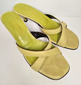 Donald J Pliner Kiki Size 8 M Leather Open Toe Slides Sandals Mountains of Italy - Picture 1 of 15