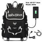 Jujutsu Kaisen Backpack USB Student Cartoon Schoolbag Canvas Travel Laptop Bags