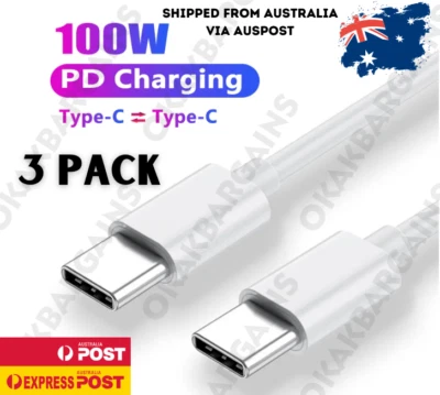 3x Type C to USB-C Cable Fast Charging For iPhone 17 16 15 Pro Max Plus iPad Air - image 1 of 4