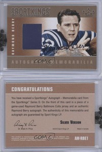 2010 Sportkings Series D Memorabilia Silver Raymond Berry #AM-RBE1 Auto HOF