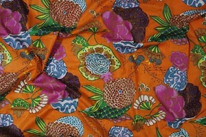 50Yard Indian Floral Hand Printed Cotton Fabric Sewing Fabrics Dressmaking Craft - Picture 1 of 6