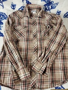 Wrangler Vintage Wrancher Brown Flannel Western Pearl Snap Shirt Gr. XL - Rodeo+ - Bild 1 von 4
