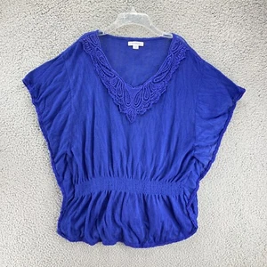 Maglia passaporti stile poncho orlo pizzo donna taglia L Dolman Batwing viola - Foto 1 di 14