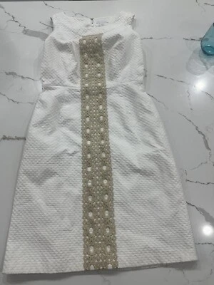 Charter Club Off White Gold Accents Sleeveless Dress Size 8 - Image 1 of 4