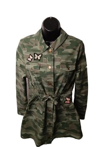 Justice Camo Jean Jacket Size 16-18 Tween Girls With Butterflies - Picture 1 of 17