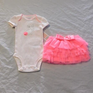 NEW Baby Girl First Easter Bunny Outfit Skirt One Piece Spring Pink 3 Months - Picture 1 of 3