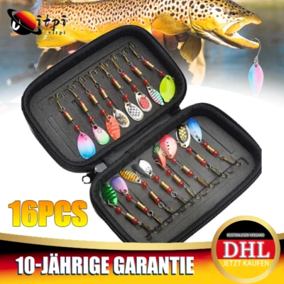 AngelKöder Kunstköder Spinner Blinker Set Angelzubehör Für Hecht Forelle Barsch - Bild 1 von 4