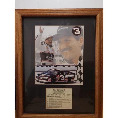 Dale Earnhardt Framed SR Wood Biography Picture History  Stats 3 Goodwrench Cover