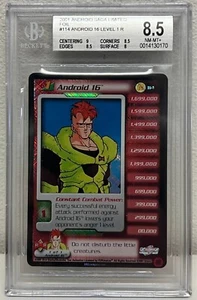 1x DBZ CCG ANDROID 16 LV1 HOLO FOIL RARO 114 ANDROID SAGA LIMITED BGS 8.5 POP 2 - Imagen 1 de 1