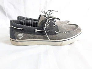 Timberland Men's Newmarket Oxford Grey Black Boat Shoes 6537R ~ Men's Size 9 - Picture 1 of 10