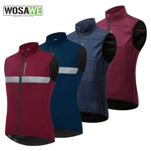 WOSAWE Cycling Gilet Sleeveless Jacket MTB Bike Winter Thermal Fleece Warm Vest - Picture 1 of 17