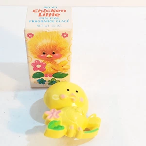 Vtg Avon Pin Pal Chicken Little Fragrance EMPTY Glace Brooch Pin w/ Original Box - Picture 1 of 12
