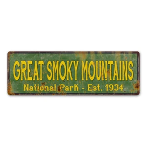 Great Smoky Mountains Sign National Park Rustic Decor Hiking Camp 106180057058 - Picture 1 of 8