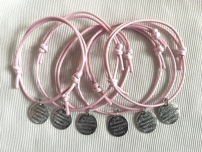 LIZZIELINKS 6 HEN PARTY PARTY BAG GIFT FILLERS FRIENDSHIP BRACELETS HEN GIFTS, FAMOUS QUOTE