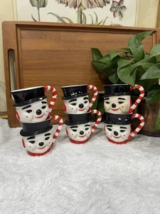 Juego De Colección De 6 Taza Muñeco De Nieve Escarchado Chippy Cerámica Bastón De Caramelo Mango Navidad Japón - Imagen 1 de 16