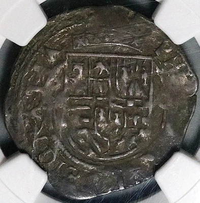 1572 NGC XF 40 Mexico 1 Real Cob Philip II Spain Colonial Silver Coin (25110803C - Image 1 of 4