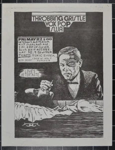 THROBBING GRISTLE - VOX POP  - MAY 22, 1981 - POMONA - RAYMOND PETTIBON ART - Picture 1 of 3