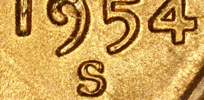 BU 1954-S Lincoln Wheat Cent  S/S East  RPM-001 - Image 1 of 3