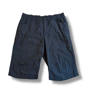 Columbia Mens Size 1X Omni-Shade Cargo Shorts Black Elastic Outdoor Plus Size - Picture 1 of 5